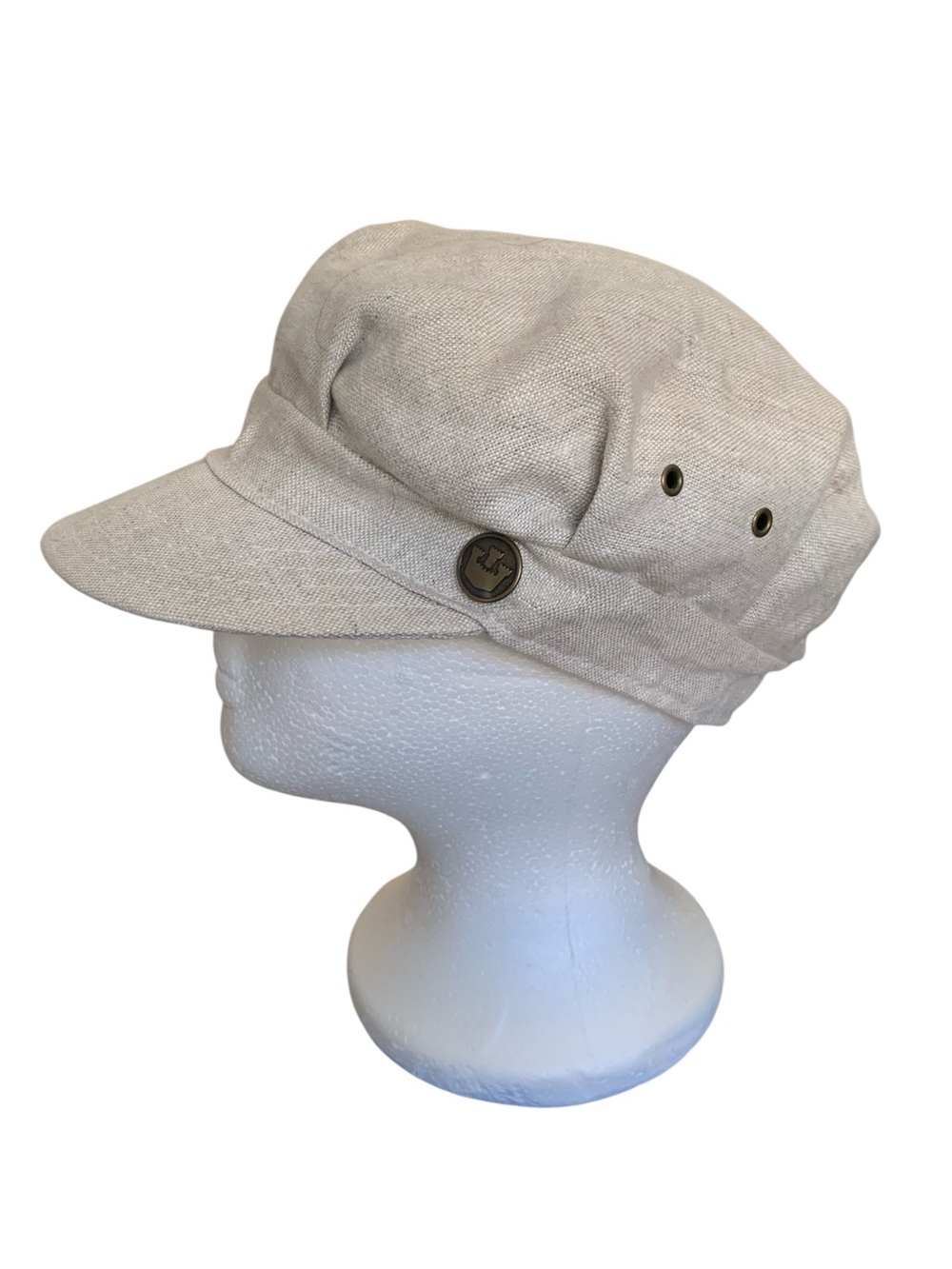 Goorin Bros Linen Cadet Cap Beige Military Army Castro Hat size S/M